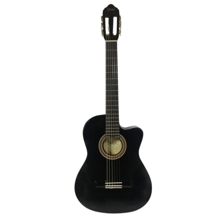 Valencia VC104TCVTBK Elektro Klasik Gitar 4/4 (Siyah) | Ekolayzırlı - Sap Çelikli - Sahneye Hazır
