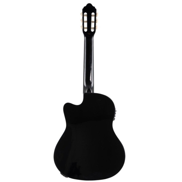 Valencia VC104TCVTBK Elektro Klasik Gitar 4/4 (Siyah) | Ekolayzırlı - Sap Çelikli - Sahneye Hazır