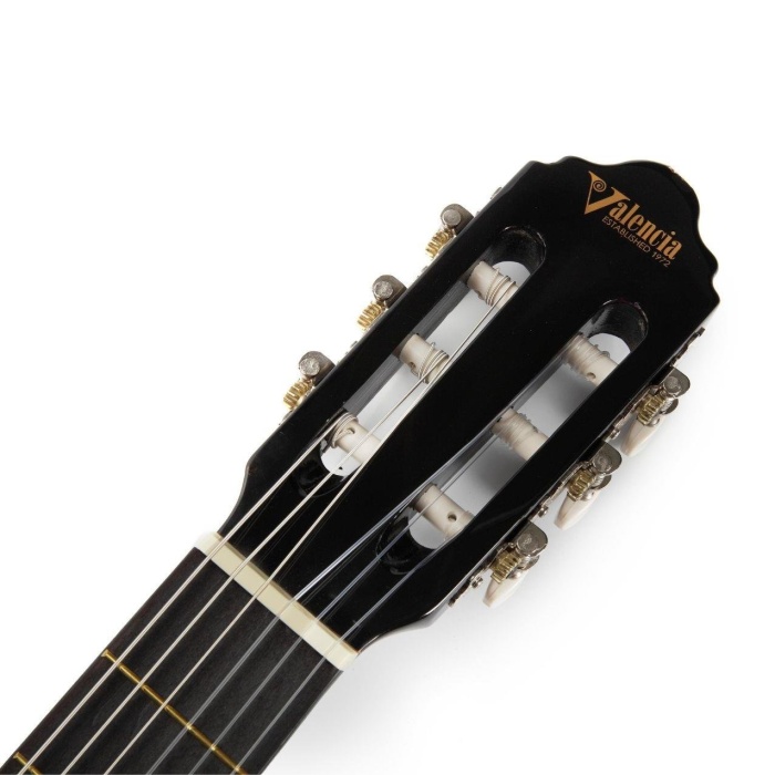 Valencia VC104TCEBK Elektro Klasik Gitar Cutaway (Siyah) | Kesik Kasa - Ekolayzırlı - Sap Çelikli