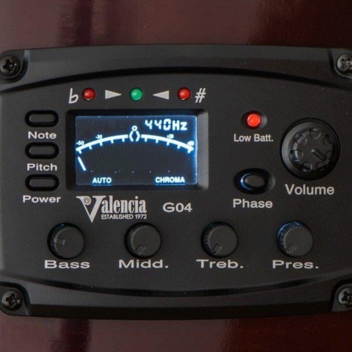 Valencia VC104TCE Elektro Klasik Gitar Cutaway (Naturel) | Kesik Kasa - Ekolayzırlı - Sap Çelikli