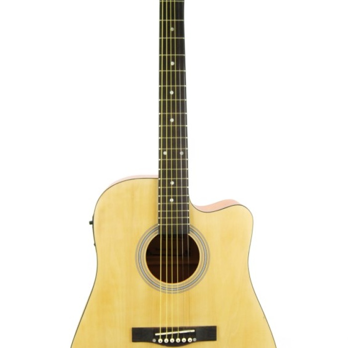 Segovia SGA41EQ4N Elektro Akustik Gitar (Naturel) | 4 Bant Ekolayzır, Doğal Ahşap Tınısı, Yüksek Sinyal Kalitesi