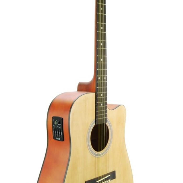 Segovia SGA41EQ4N Elektro Akustik Gitar (Naturel) | 4 Bant Ekolayzır, Doğal Ahşap Tınısı, Yüksek Sinyal Kalitesi