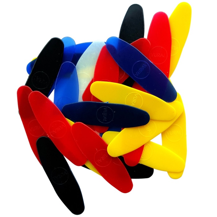 Bağlama Mızrabı Vural 100lü (BMV100P) | Esnek Plastik, Karışık Renkler, Ekonomik Paket