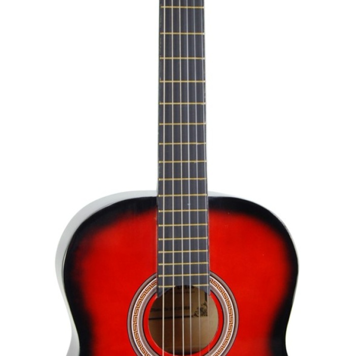 Segovia SGC1001RB Klasik Gitar (Kırmızı) | Canlı Renk Seçeneği, Başlangıç Seviyesi İçin İdeal, Dayanıklı Yapı