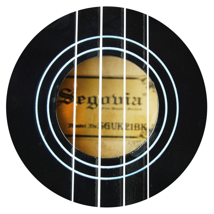 Segovia SGUK21BK Soprano Ukulele (Siyah) | Kompakt ve Hafif, Neşeli ve Parlak Ses, Taşıma Çantası Dahil