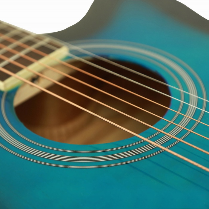 Segovia SGA40BLS Akustik Gitar (Cutaway Mavi) | Dikkat Çekici Mavi Renk, Parlak Tizler, Rahat Klavye