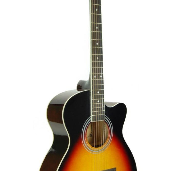 Segovia SGA40SB Akustik Gitar (Cutaway Sunburst) | Klasik Akustik Görünüm, Güçlü Orta Frekanslar, Çok Yönlü Kullanım