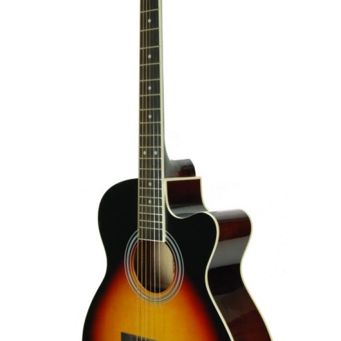 Segovia SGA40SB Akustik Gitar (Cutaway Sunburst) | Klasik Akustik Görünüm, Güçlü Orta Frekanslar, Çok Yönlü Kullanım