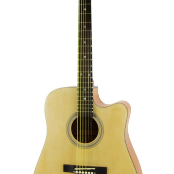 Segovia SGA41N Akustik Gitar (Cutaway Naturel) | Saf Akustik Tını, Masif Görünümlü Kapak, Her Seviyeye Uygun