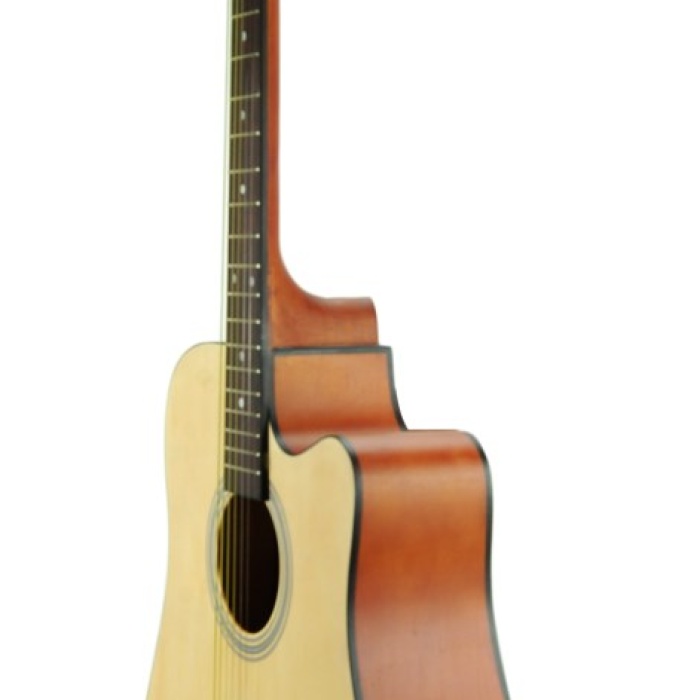 Segovia SGA41N Akustik Gitar (Cutaway Naturel) | Saf Akustik Tını, Masif Görünümlü Kapak, Her Seviyeye Uygun