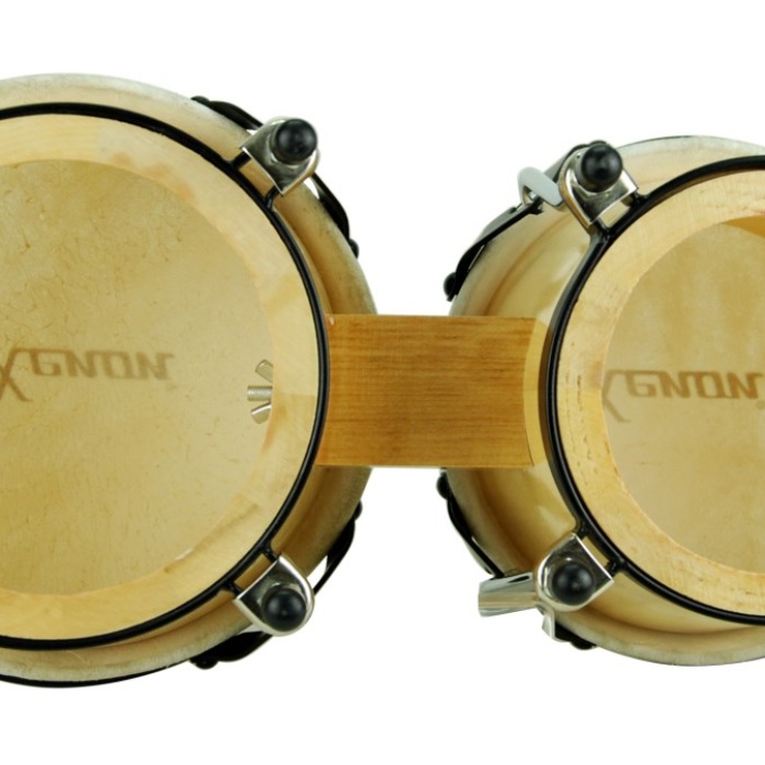 Xenon XNB1719N Ahşap Bongo (6 + 7) | Doğal Deri Üst, Akort Edilebilir, Latin Ritimleri İçin