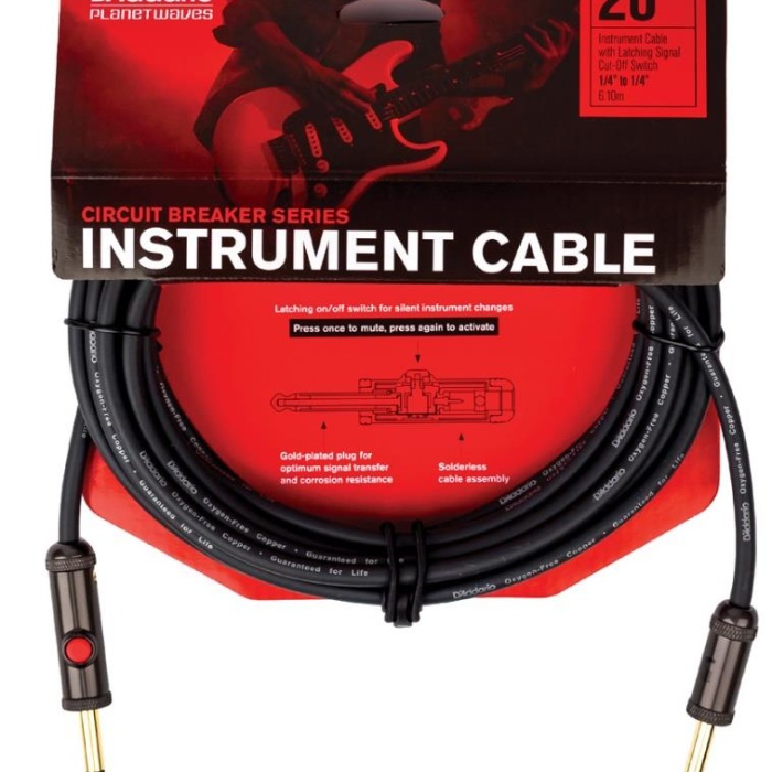 Planet Waves PW-AGL-20 Devre Kesicili Kablo (6 Metre) | Korozyona Dayanıklı - Saf Sinyal - Esnek