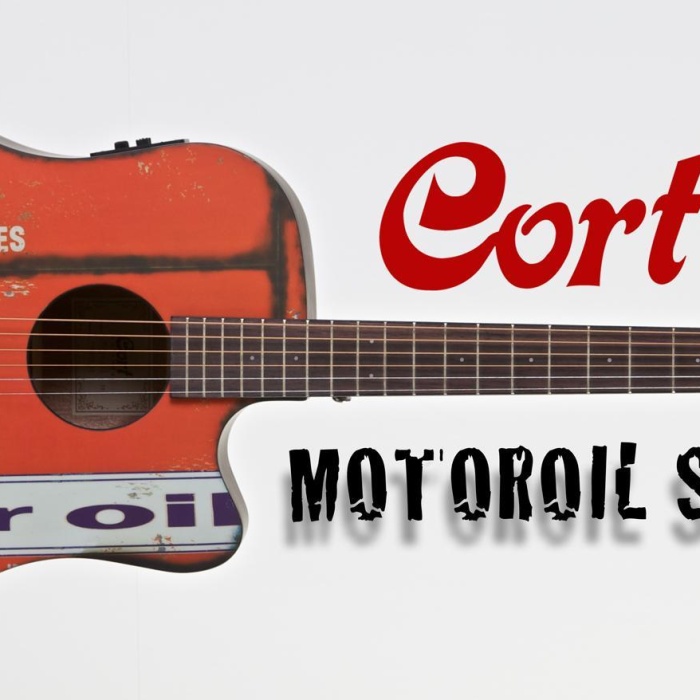 Cort MOTOR OIL 2 BKS Elektro Akustik Gitar | Siyah Satin - Retro Seri