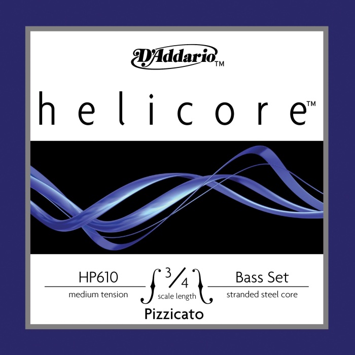 DAddario HP610 3/4M Helicore Kontrabas Tel Seti (3/4 Ölçek - Pizzicato - Medium Tension)
