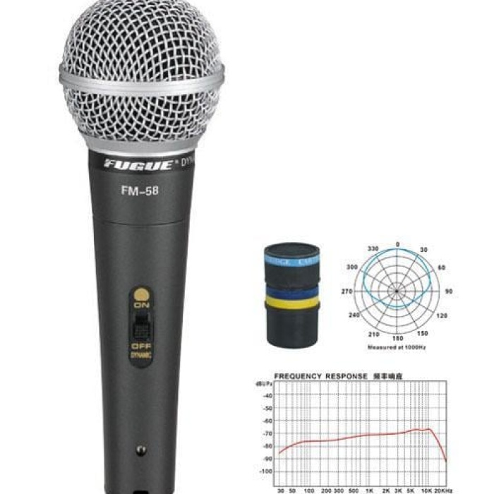 Fugue FM-58 Dinamik Mikrofon (Kablolu - Tek Yönlü - 600 Ohm)