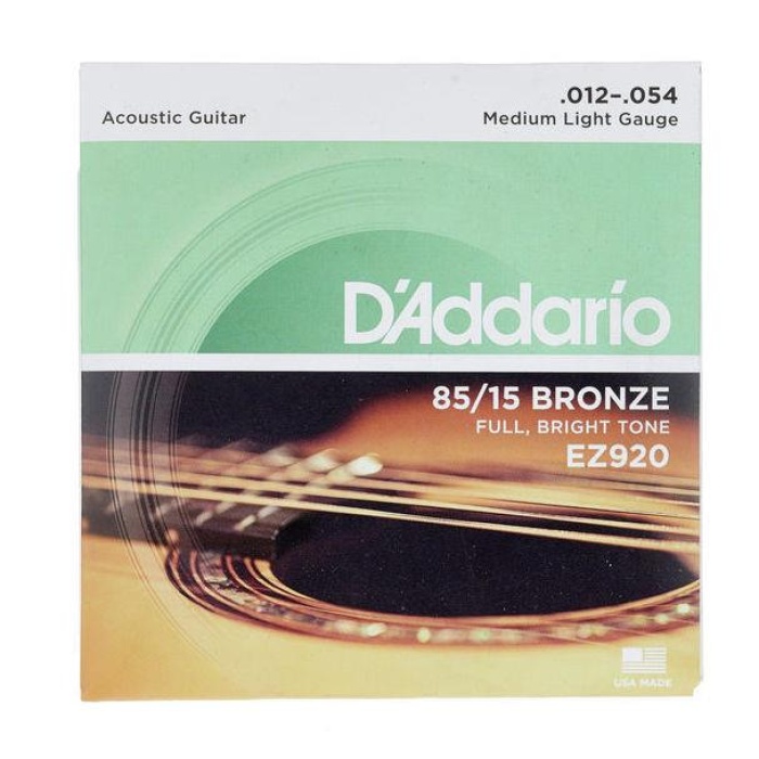 DAddario EZ920 EZ Serisi Akustik Gitar Tel Seti (Medium Light - 85/15 Bronze - 12-54)