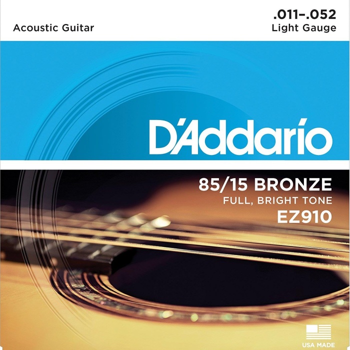 DAddario EZ910 EZ Serisi Akustik Gitar Tel Seti (Light - 85/15 Bronze - 11-52)