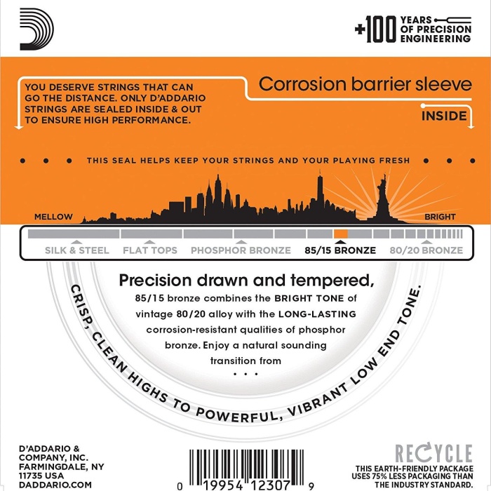 DAddario EZ900 EZ Serisi Akustik Gitar Tel Seti (Extra Light - 85/15 Bronze - 10-50)