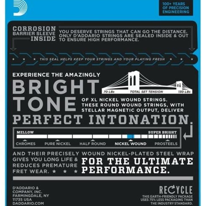 DAddario EXL110-3D XL Nickel Serisi Elektro Gitar Tel Seti (Regular Light - 10-46)