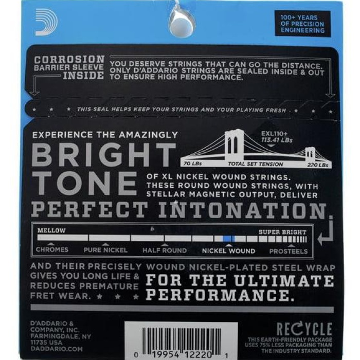 DAddario EXL110+ XL Nickel Serisi Elektro Gitar Tel Seti (Regular Light - 5-48)