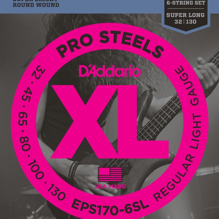 DAddario EPS170-6SL XL ProSteels Serisi Bas Gitar Tel Seti (32-130 - Paslanmaz Çelik)