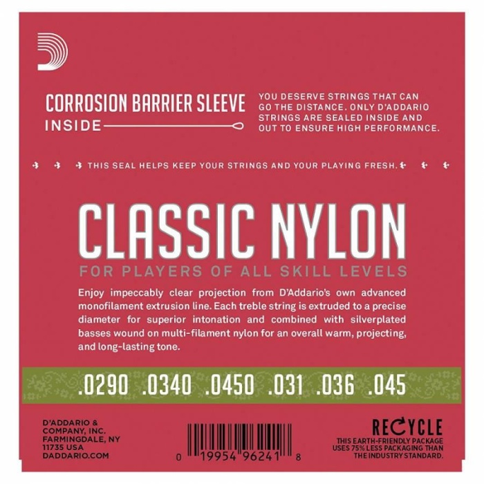 DAddario EJ27N 1/2 Classics Serisi Klasik Gitar Tel Seti (1/2 Ölçek - Normal Tension - Gümüş Sarım)