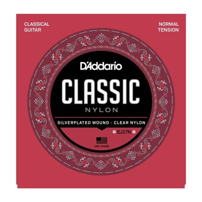 DAddario EJ27N Classics Serisi Klasik Gitar Tel Seti (4/4 Ölçek - Normal Tension - Gümüş Sarım)
