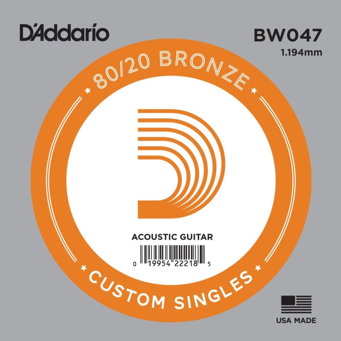 DAddario BW047 Akustik Gitar Tek Tel (E-Mi - 80/20 Bronze)