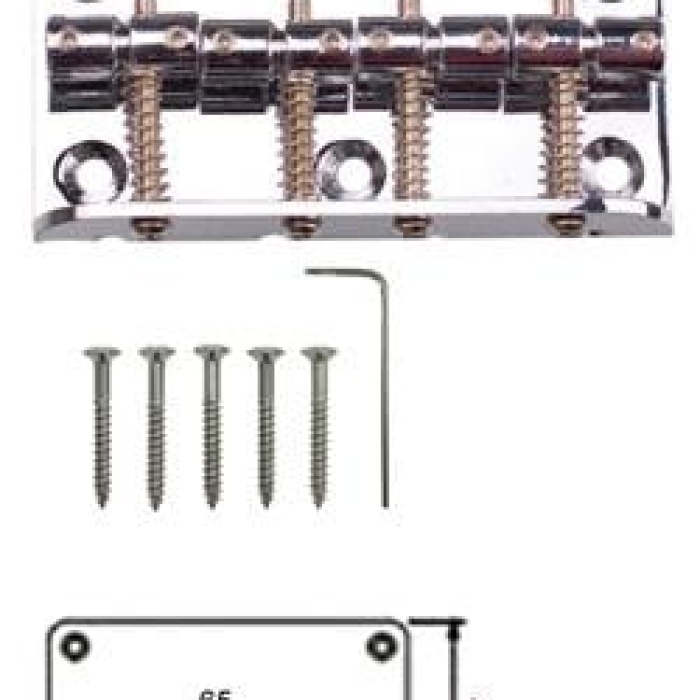 Valencia BBR1CR Bas Gitar Köprüsü Krom (Dr. Parts) | 4 Telli - 80mm - Vintage Tip