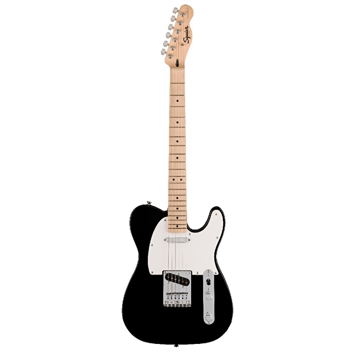 Squier 0373452506 Sonic Telecaster Elektro Gitar (Siyah) | Akçaağaç Klavye Beyaz Pickguard ve Modern Telecaster
