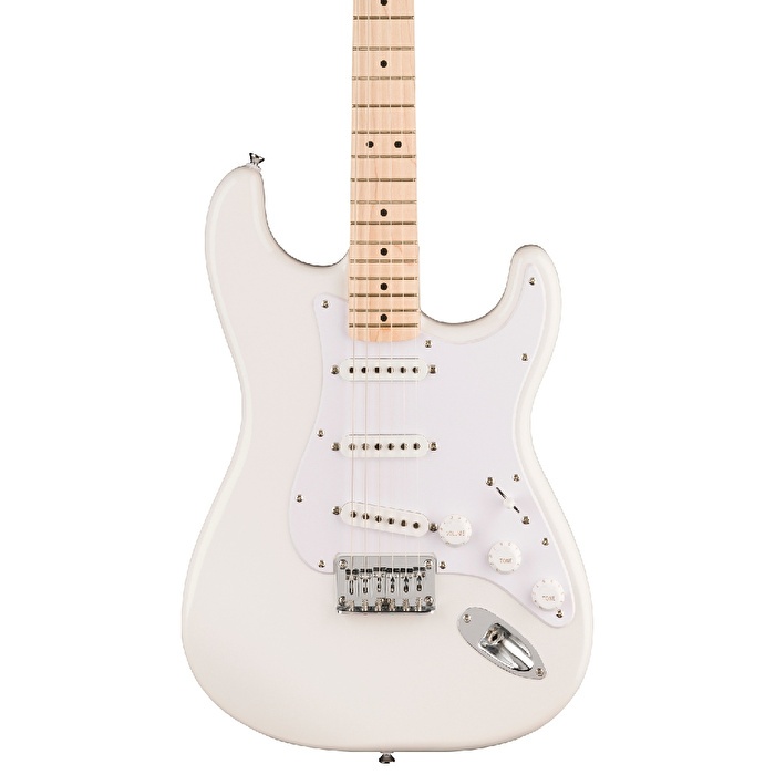 Squier 0373252580 Sonic Stratocaster Hardtail Elektro Gitar (Arctic White) | Sabit Köprü Kutup Beyazı ve Akçaağaç Klavye