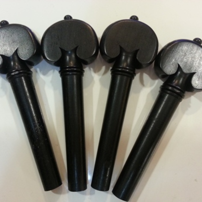 Picaldi 1331-H Kalp Model Ebony 4/4 Keman Kulak Seti | Lüks Abanoz İşçiliği ve Kalp Tasarımı ile Profesyonel Keman Estetiği