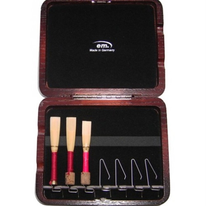 Em. 933107.19 Korangle Kamış Kutusu - Maun (profesyonel - 7li Kapasite) | Lüks Maun Gövde, Havalandırma Kanallı Güvenli Saklama, Yumuşak İç Bölme | Uyum: 7 Adet Korangle (english Horn) Kamışı İçin Standart Bölme