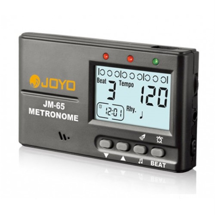 Joyo JM-65 Klipsli Mini Metronom | Enstrüman Başlığına Takılan Titreşimli veya Sesli Ritim Takibi Ayarlanabilir Tempo ve Vuruş Kalıpları