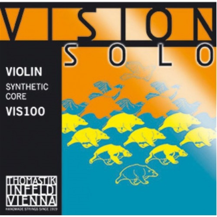 Thomastik VIS100 Keman Tel Seti - Vision Solo 4/4 Kemanlarla Tam Uyumlu (Üst Segment - Soloist) | Parlak ve Odaklanmış Projeksiyon, Hızlı Yay Tepkisi, Modern Enstrümanlar İçin İdeal Rezonans | Ölçü: 4/4 Kemanlar İçin (4lü Tam Takım Set)