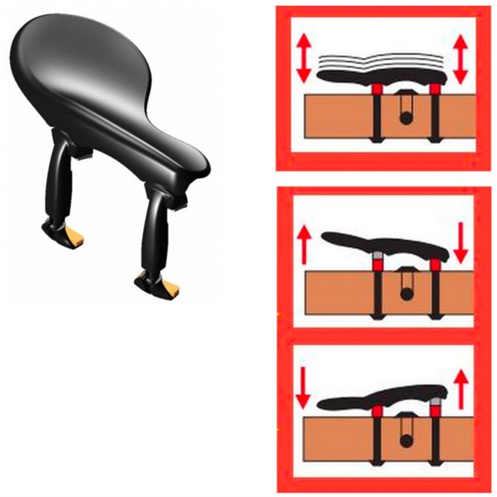 Wittner 259231 Viyola Çeneliği - Zuerich Serisi Tüm Standart Viyolalarla Uyumlu (Aksesuar - Ergonomik) | Modern Ergonomik Kavis, Akustik Titreşimi Kısıtlamayan İnce Şasi Tasarımı | Uyum: Profesyonel Viyola Modelleri