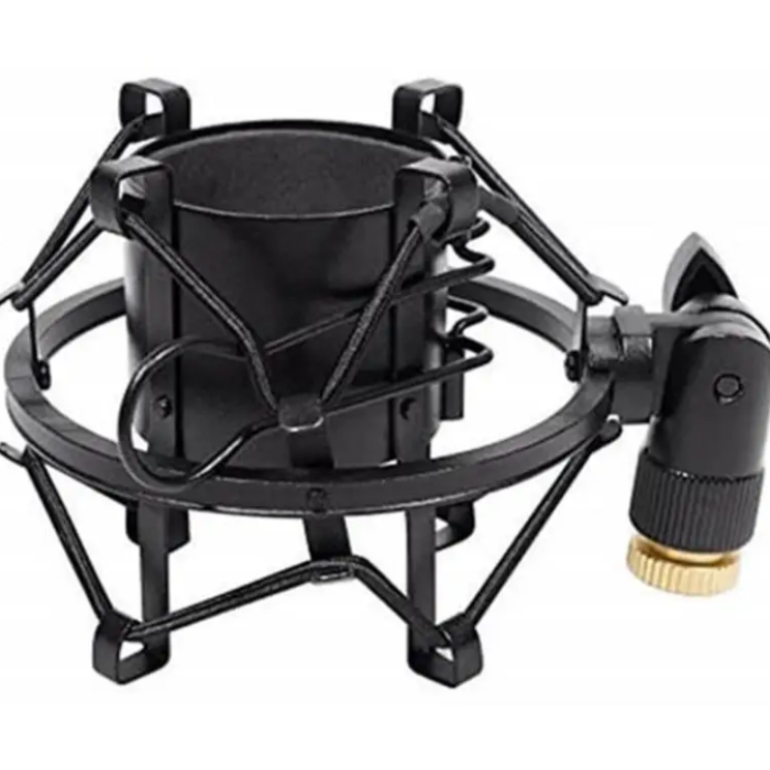 HBK M15 Mikrofon Shock Mount Tutucu | Metal Gövde Yapısı Titreşimleri ve Darbe Seslerini Engelleyen Elastik Askılı Stüdyo Aparatı