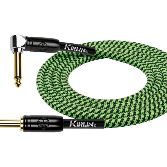 Kırlın IW-242BCG-3M-GRB Dokuma Enstrüman Kablosu (3 Metre) | Yeşil-Siyah Vintage Tasarım Maksimum Sinyal Sadakati ve Dayanıklı Şasi