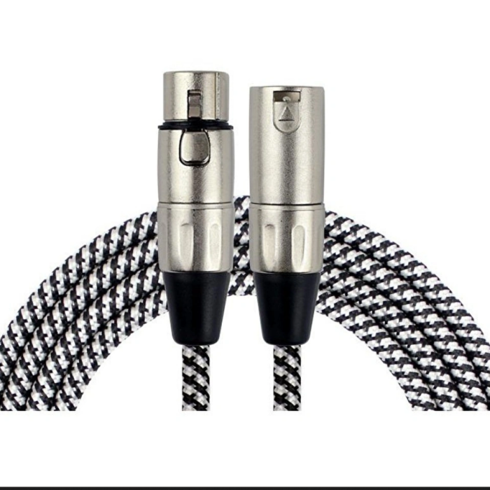 Kırlın MW-480-3M-BKB Profesyonel Mikrofon Kablosu (3 Metre) | 24AWG Hassas İletken XLR Dişi-Erkek Bağlantı ve Gürültüsüz Ses Kaydı