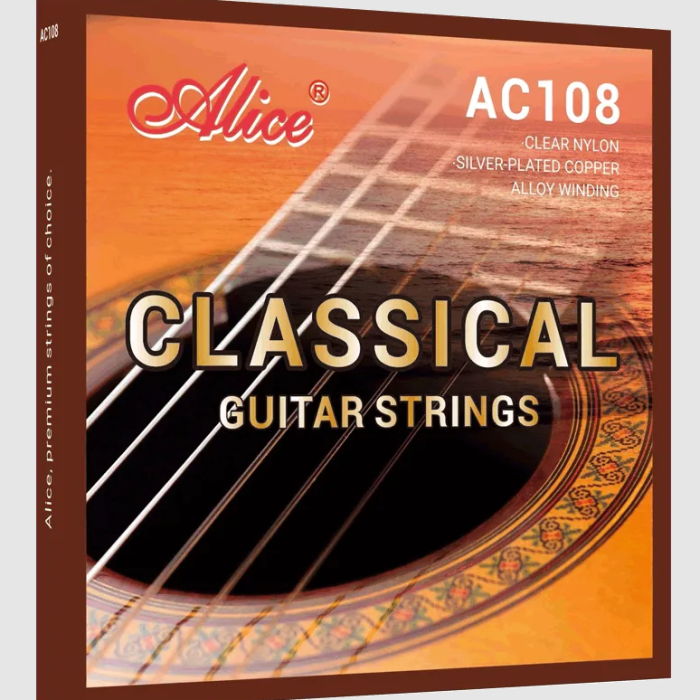 Alice AC108-N Klasik Gitar Teli (Normal Tansiyon) | Geleneksel Naylon Yapısı Pürüzsüz Yüzey ile Konforlu Çalım ve Doğal Ses