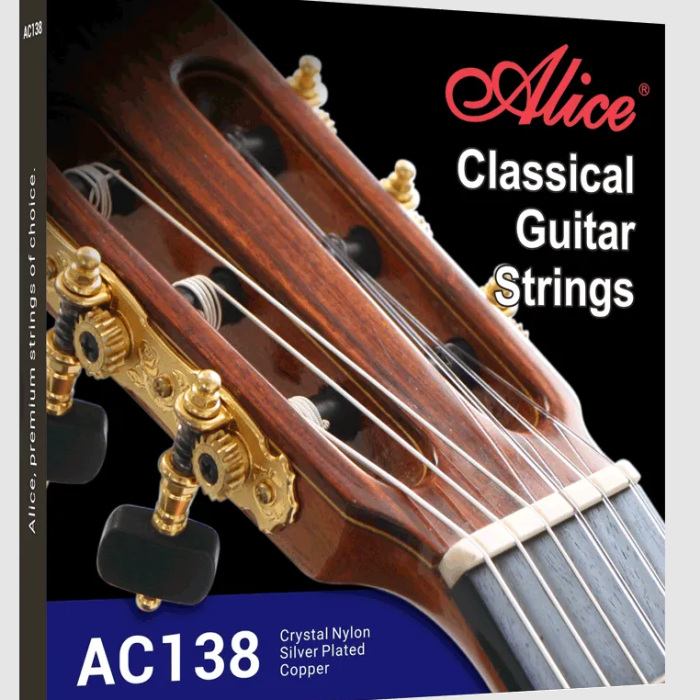 Alice AC138-N Kristal Klasik Gitar Teli (Normal) | Ultra Şeffaf Kristal Naylon Parlak ve Keskin Ses Projeksiyonu Profesyonel Seri