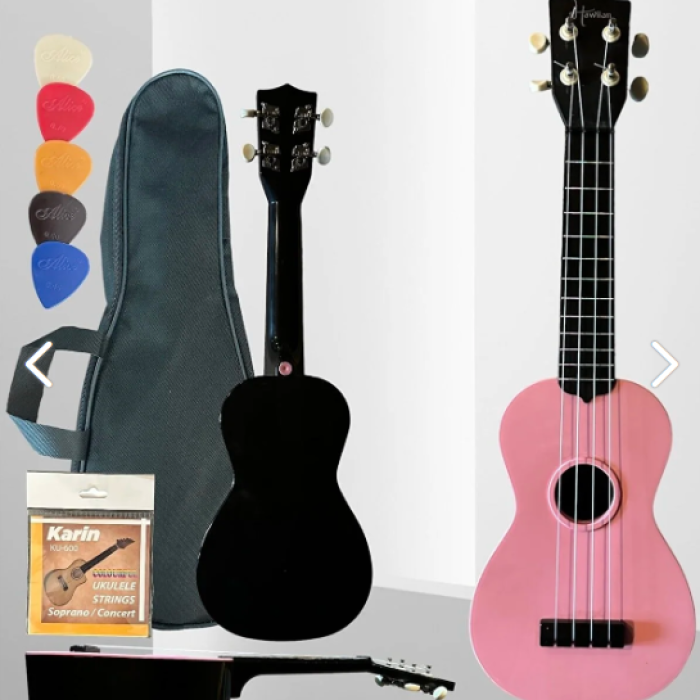 Hawiian XU21-1-PK Soprano Ukulele (Pembe) | Canlı Pembe Cila Yumuşak Naylon Teller Çocuklar ve Başlangıç İçin İdeal