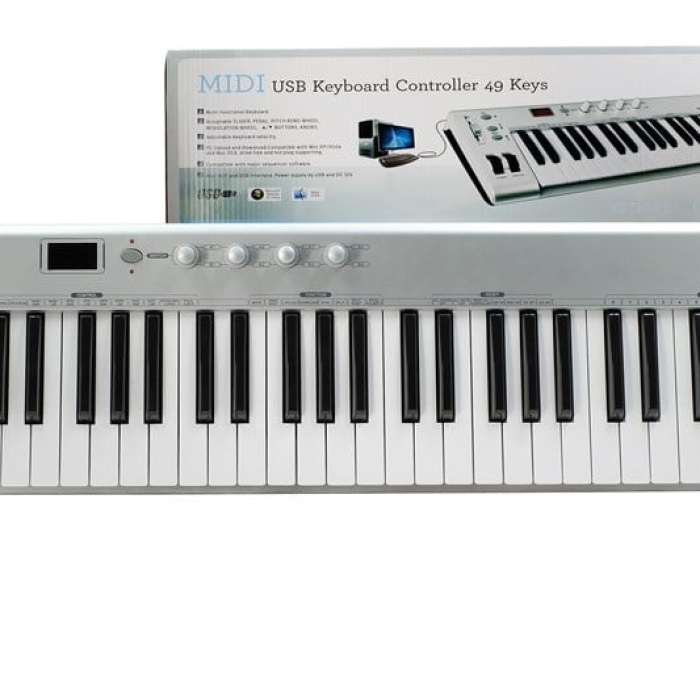 Nemesis 49MIDI 49 Tuşlu MIDI Klavye Kontrolcü | Dokunma Hassasiyetli Tuşlar DAW Yazılımları ile Tam Uyum Tak-Çalıştır USB Bağlantısı