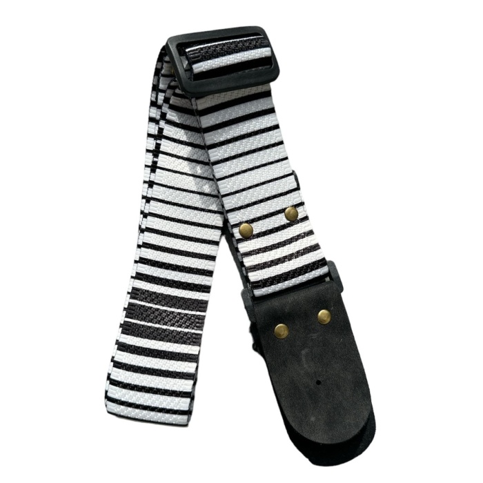 Lilya A-050ZR Zebra Desenli Tasarım Gitar Askısı | Dikkat Çekici Vahşi Tasarım Ayarlanabilir Uzunluk Pamuklu Konforlu Doku