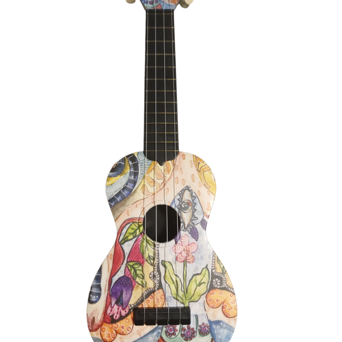 Hawiian XU21FISH Soprano Ukulele (Balık Desenli) | Egzotik Balık Figürlü Özel Kapak Doğal Ahşap Rezonansı Kompakt Tasarım