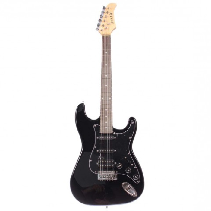 Angel AEG111-BK Siyah Elektro Gitar | Strat Tipi 3 Single Manyetik Çok Yönlü
