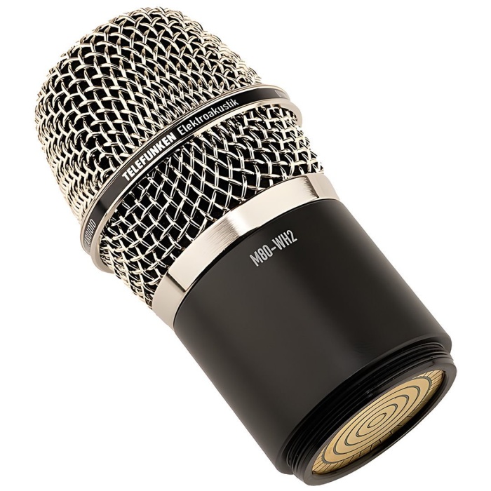 Telefunken 01 0047 M80-WH2 Wireless Handled Kablosuz El Tipi Profesyonel Sanhe Mikrofonu (Krom) | Shure Uyumlu Kablosuz Kapsül Parlak Krom