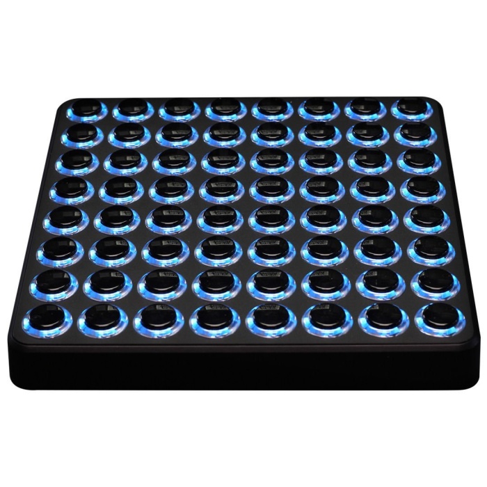 DJ TechTools 04 0001 MIDI Fighter 64 Yakın Alan Studio Monitörü (Siyah) 2x20W | Arcade Butonlu Performans Kontrolcüsü RGB LED Aydınlatma
