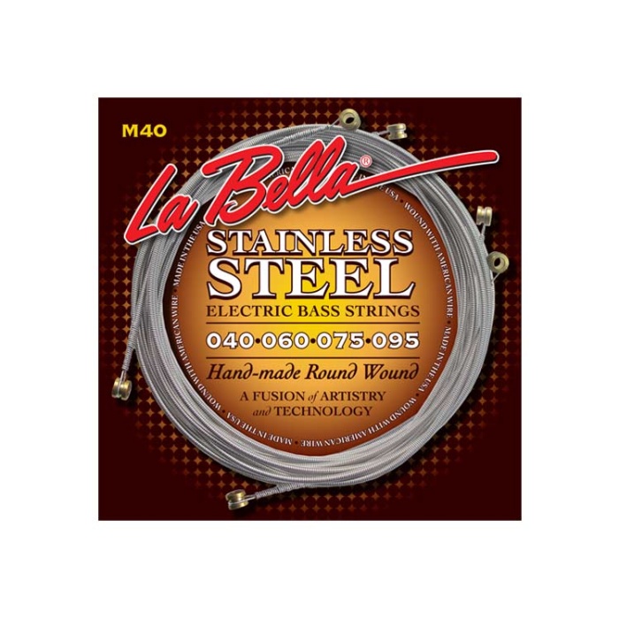 La Bella LB-M40 Bas Gitar Teli (4 Telli) | Paslanmaz Çelik 40-95 Hafif Tansiyon