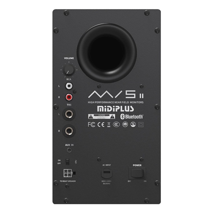 Midiplus 10 0018 MI5 II Yakın Alan Bluetooth Studio Monitörü (Siyah/Çift) 2x35W | D Sınıfı Amplifikatör Net ve Güçlü Ses